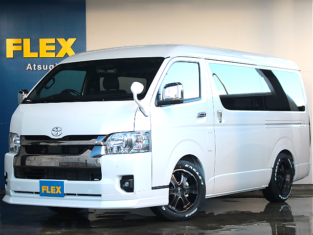 新車未登録　ハイエースバン　SーGL　ダークプライムⅡ　ワイドボディ　ディーゼル２WD　パワースライドドア　FLEXオリジナルカスタム