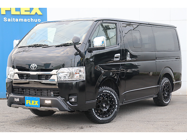ハイエースＶ　スーパーＧＬダークプライムⅡ　2800ＤＴ　４ＷＤ　ＢＩＧ－Ｘ11インチナビ　高さ調整式ベットキット
