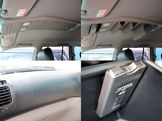 オーバーヘッドコンソール部に収納が4つもあります！サングラスを4人分収納可能です♪グローボックス内にはETC車載器が装着済です♪