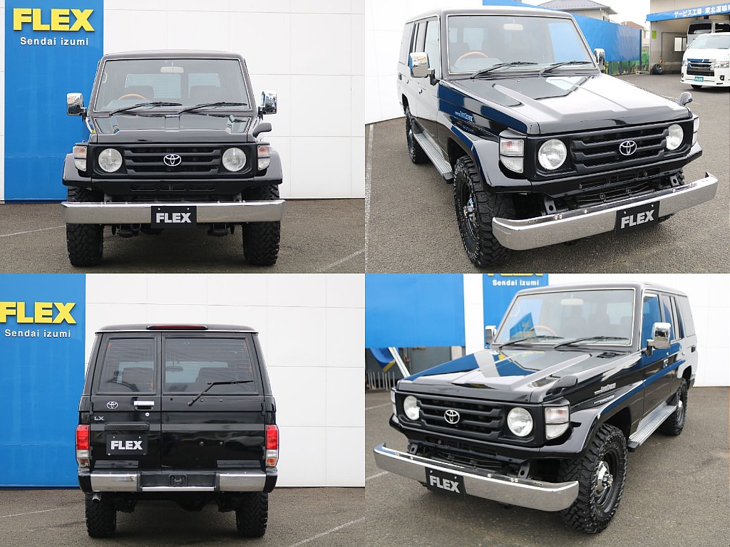 ノーマル車高、背面レス、輸出用ホイールにMTタイヤといったツボを抑えたカスタムでボディーカラーはブラックで黒を基調とし武骨で渋く、カッコイイ車両となっております♪
