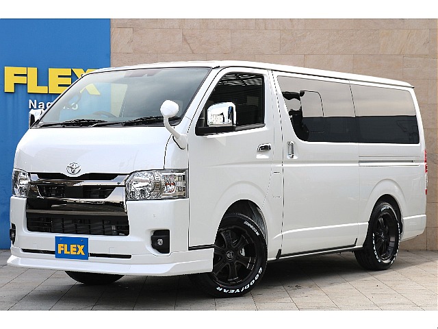 新車ハイエースバンスーパーGLダークプライム２ディーゼル４WD ローダウン バルベロディープス17インチ フローリング ベッドキット他