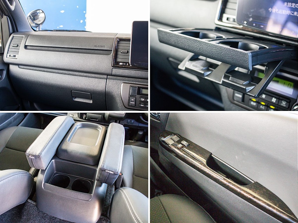 オリジナルのアームレスト装備で運転中も快適に過ごせます！