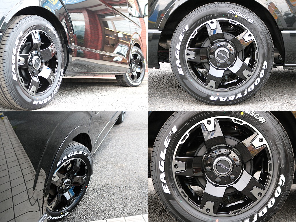 Delf03　17インチアルミホイール×ナスカーホワイトレタータイヤ☆