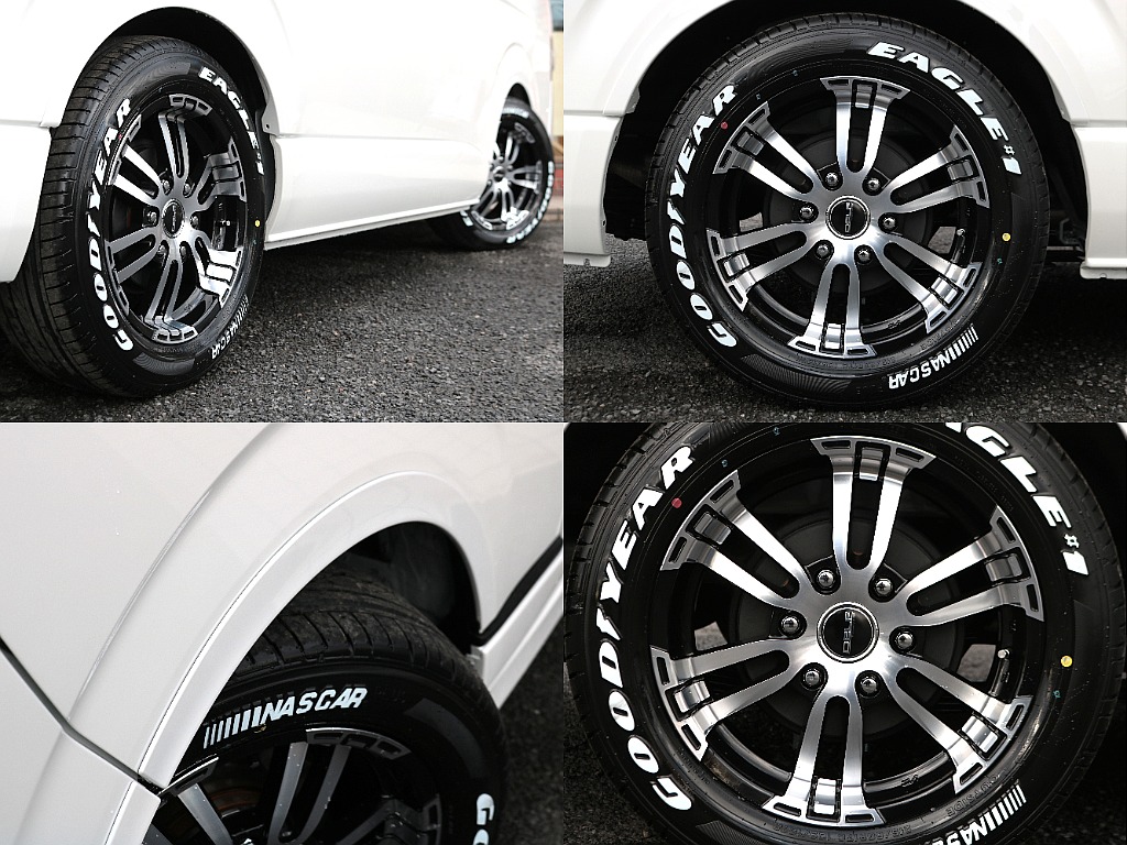 Delf02　17インチアルミホイール×ナスカーホワイトレタータイヤ☆