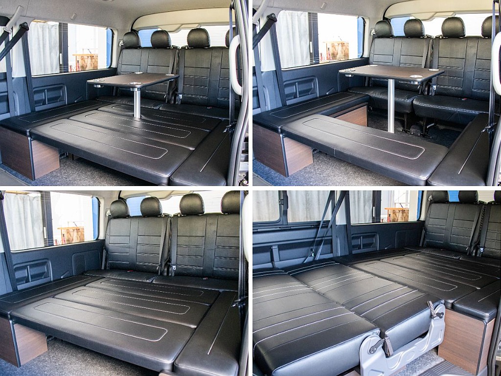 フルフラット展開可能！センターテーブルは取り外し可能です！