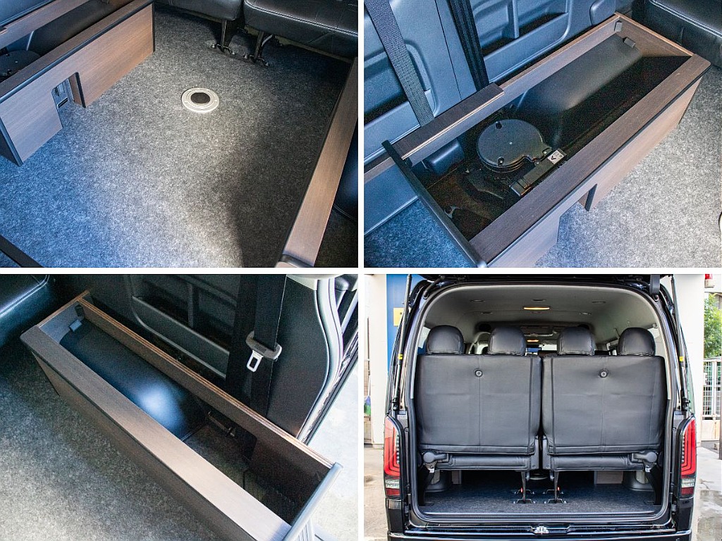 4列目の純正シートは跳ね上げ可能です！荷物の積載スペースも確保できます！