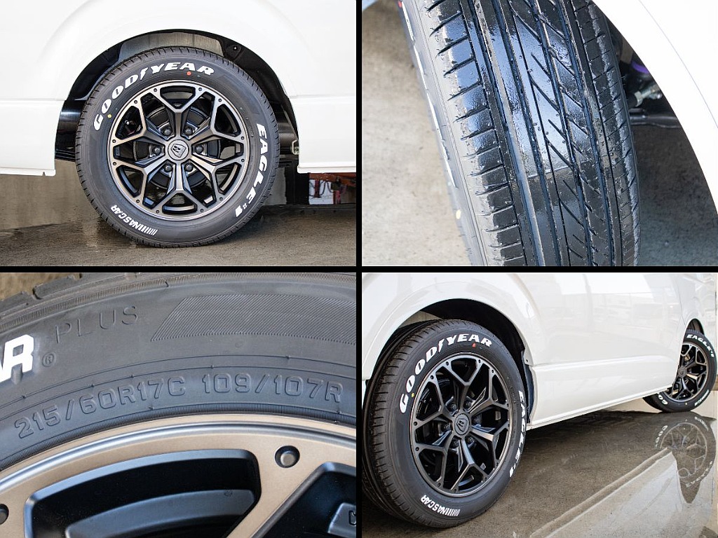 バルベロスタイリングヘックスアルミホイールにグッドイヤーナスカータイヤ17インチで装備してます！