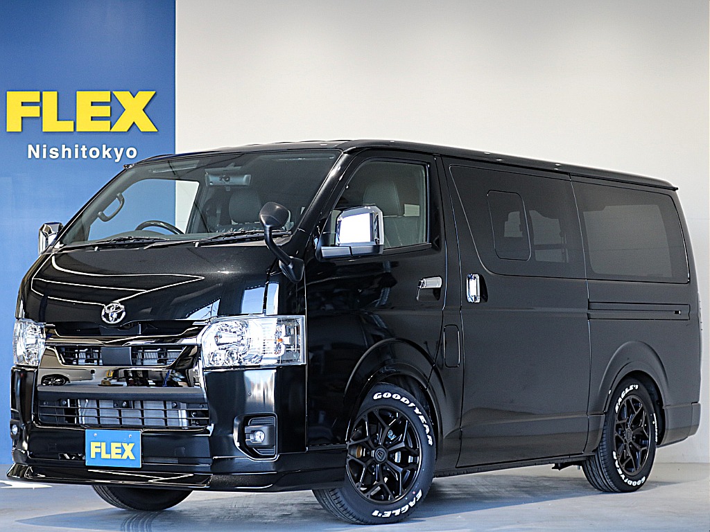 新車ハイエースＶダークプライムⅡ２０００ガソリン２ＷＤカスタム車両入庫！アルパインＢＩＧ－Ｘ１１インチメカレスモデル装備ビルトインＥＴＣ２．０、ＨＤＭＩソケットタイプⅡベットＫＩＴ装着済み！！