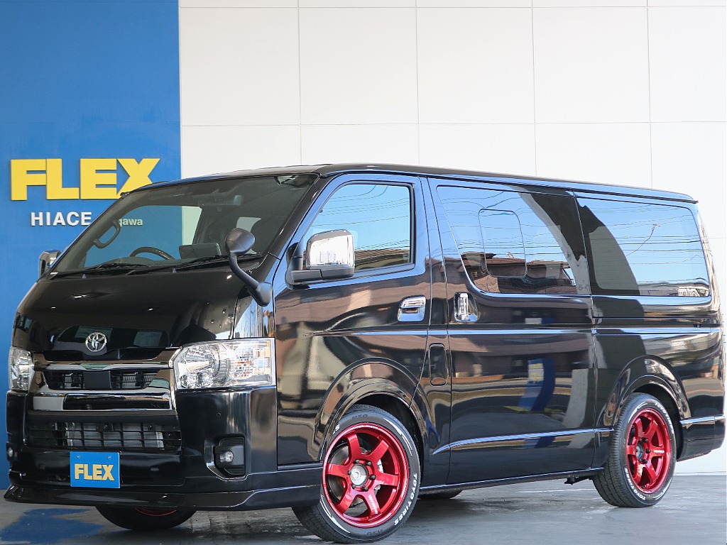 【新車】ハイエースバン　ガソリン2WD　ブラックマイカ 足元が輝くRAYS　TE37アルミホイール装着済みのお車入庫致しました☆☆