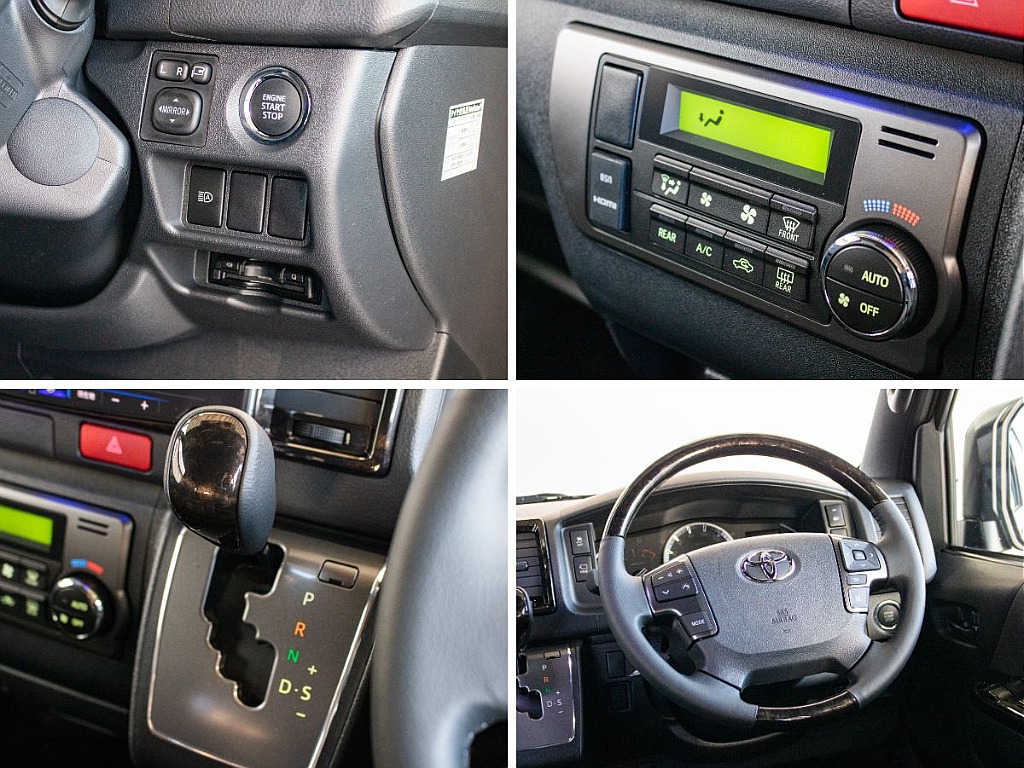 ステアリング・シフトノブがダークプライムⅡならではのマホガニー調の黒木目になってます！