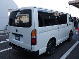 新車ハイエースＶ新作Ｗｏｏｄ　Ｒｉｍ内装架装車両入庫！！ヘッドライトインナーブラックオリジナル１６インチアルミオリジナルオーバーフェンダーオリジナルＬＥＤテールアルパイン１１インチナビ装備！！