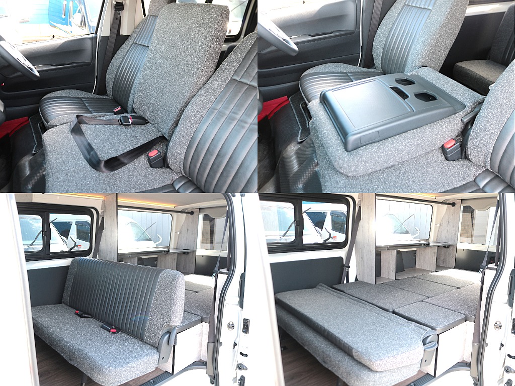 セカンドシートを折り畳むことでベットスペースも広々と快適☆