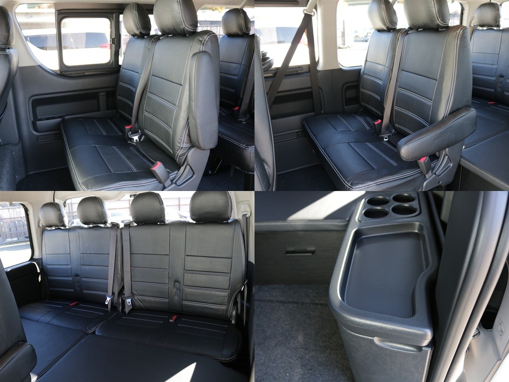 後部座席もご家族などで広々使える空間になっております！！フリップダウンやスマートベットキットも付いており快適性もバッチリ♪