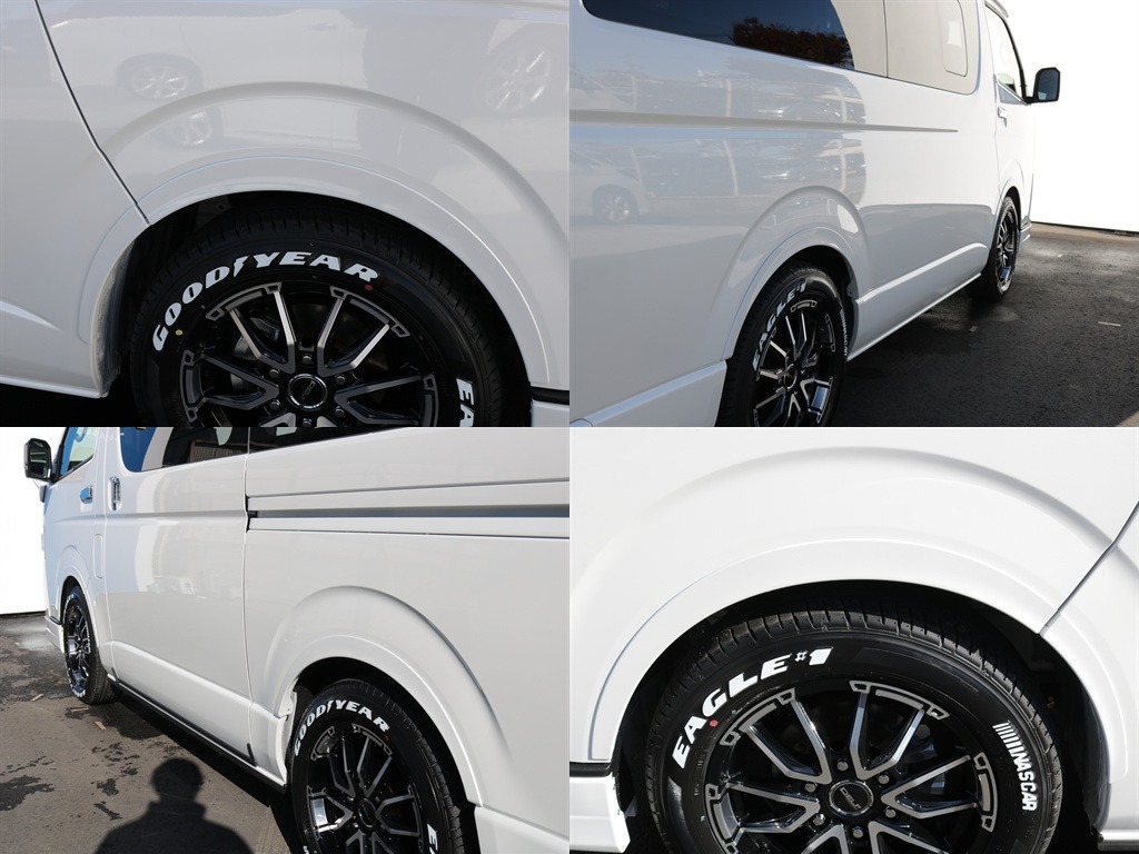 デルフィーノライン　オーバーフェンダー装着済み！！ローダウンの視覚効果もありさらに飛び石などから車体を守ってくれる効果もあります♪