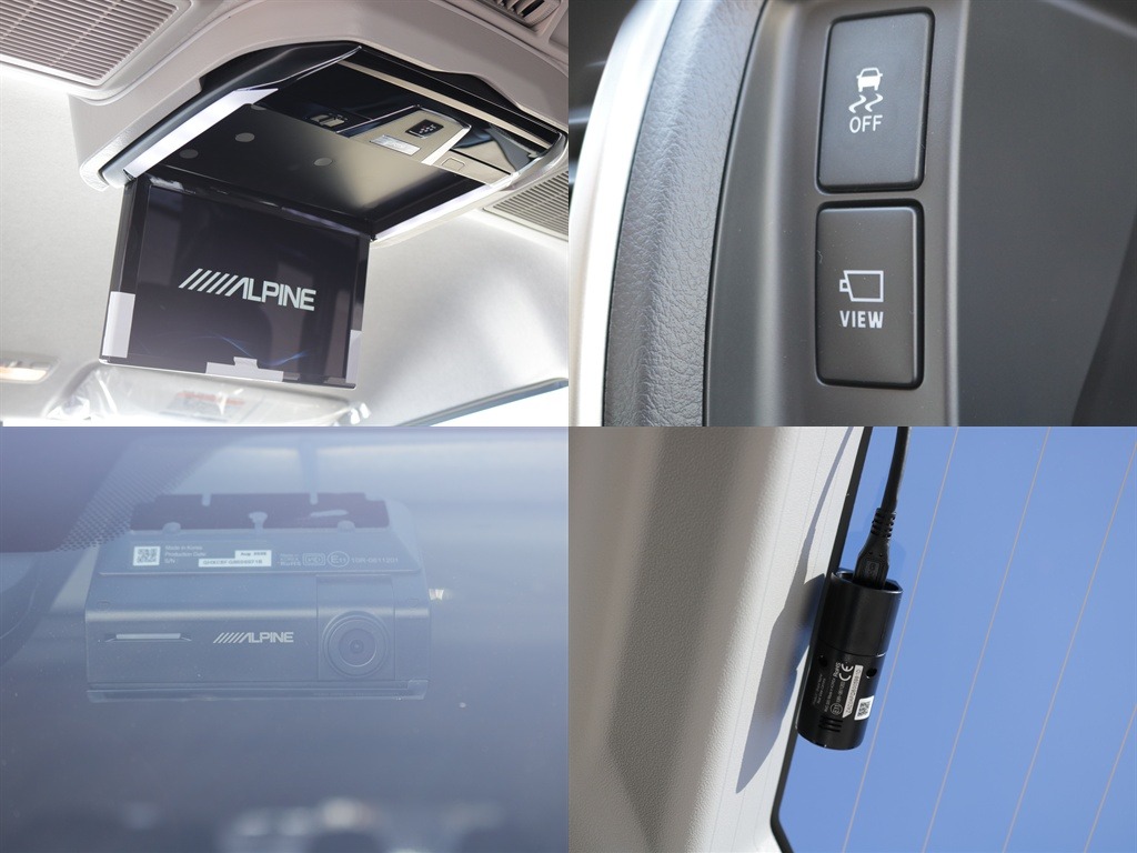 ドライブレコーダー・フリップダウンモニターなども装着してあります♪内装も充実したカスタムがたくさんありますね♪