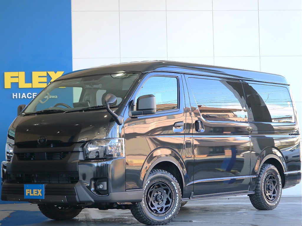 【新車】ハイエース　ワゴン　ガソリン　4WD　ブラックマイカ 大人気内装架装＆大型ナビ搭載済みのお車入庫致しました☆☆