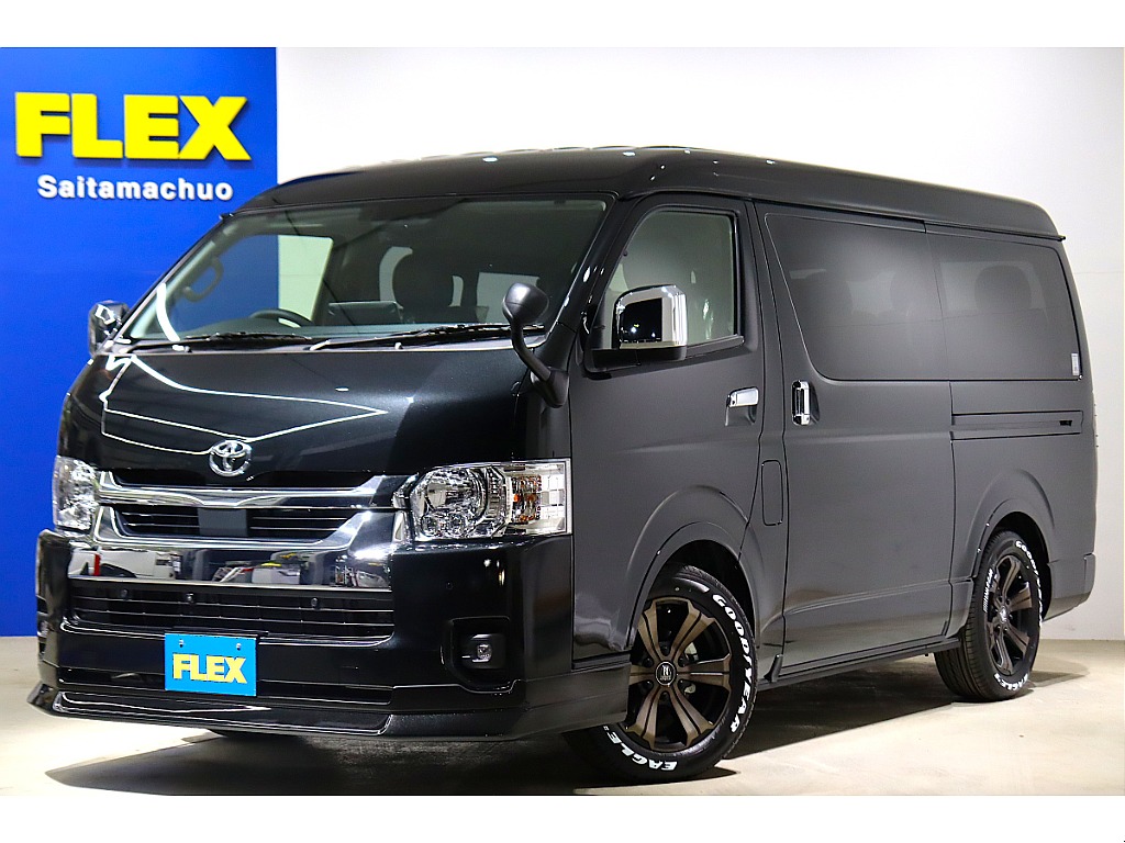 ８型新車ハイエースワゴンGL4WD　内装架装NEWAS　フルフラット/対面乗車　フロア施工　専用テーブル付き！アルパインBIGX11インチ/12.8インチ後席モニター　リアルーフスピーカー付き♪