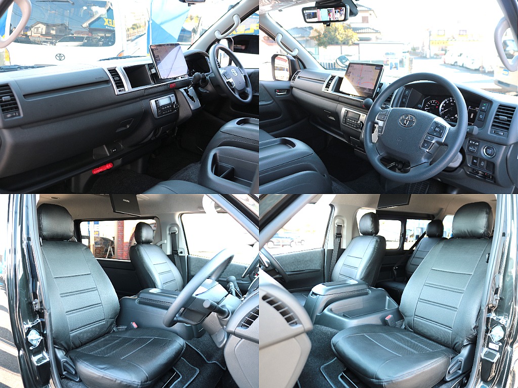 全席黒革調シートカバーを装着☆