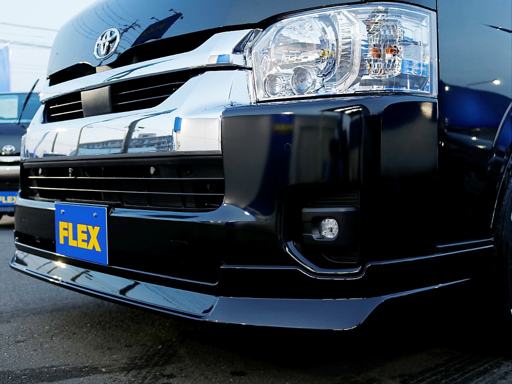 FLEXオリジナルフロントスポイラー付き☆ローダウンカスタムの必須アイテムです☆