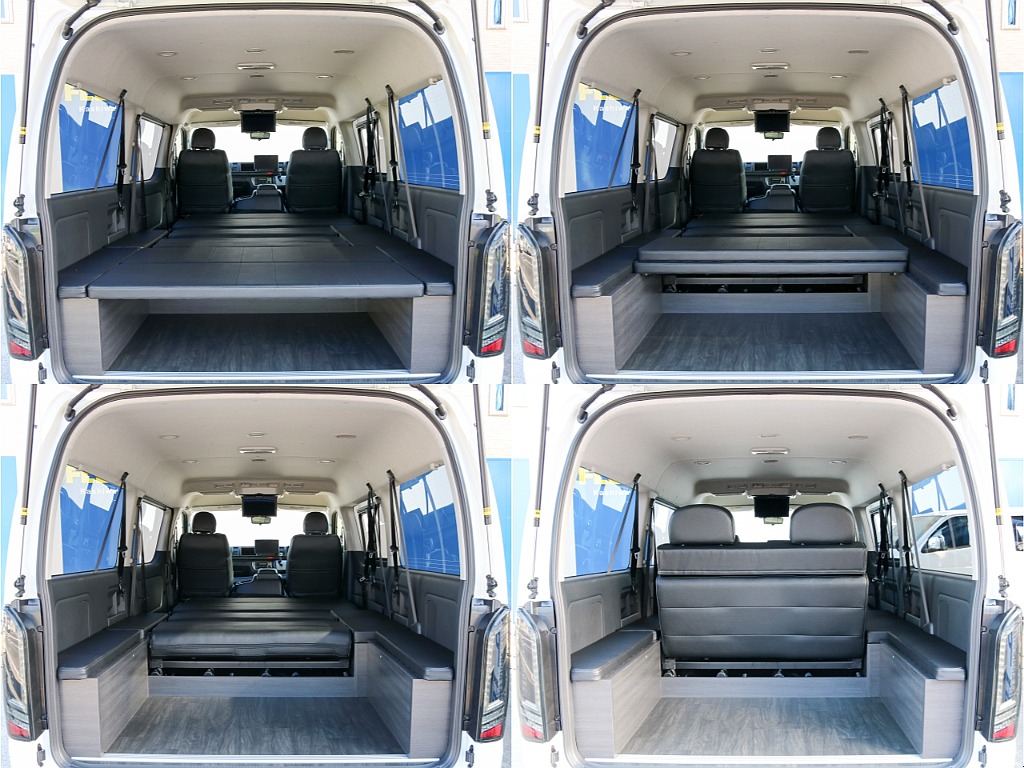 後ろ向き座席になります！！フルフラット展開で車中泊可能です！！