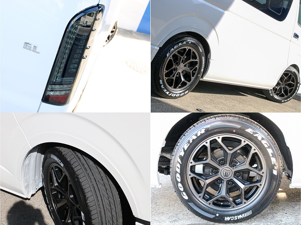 FLEXオリジナル プレステージLEDテールランプにDelfinoLineオーバーフェンダー付き！！足元はスタイリングヘックス 17インチアルミホイール＆ナスカータイヤ付き！！