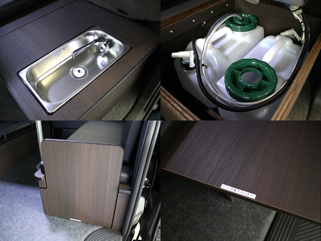 簡易的な水道設備搭載！ベッド展開時はマット下に収納可能です！