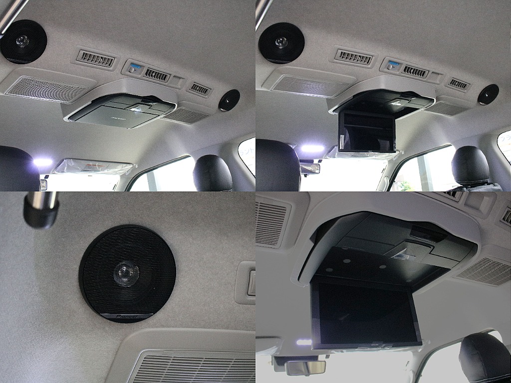 後方には12.8インチのフリップダウンモニターにルーフスピーカーまで装備！