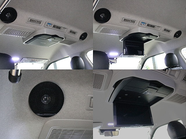 後方には12.8インチのフリップダウンモニターにルーフスピーカーまで装備！