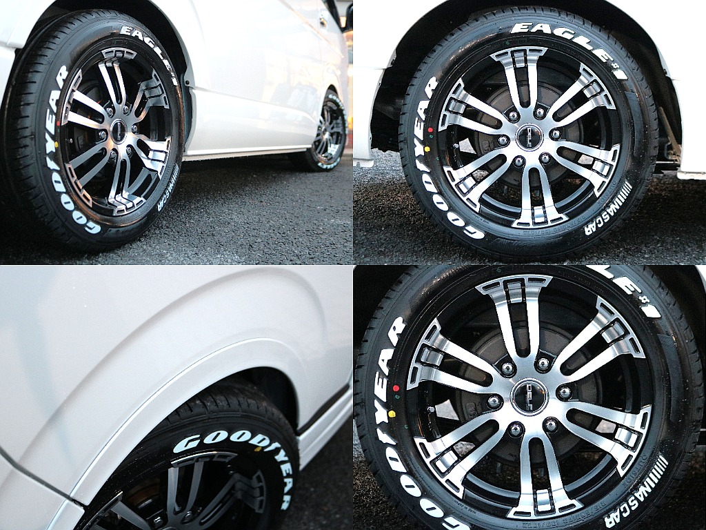 Delf02　17インチアルミホイール×ナスカーホワイトレタータイヤ☆