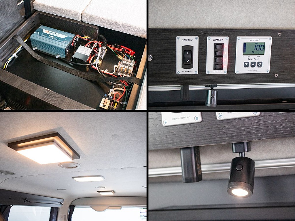 サブバッテリーシステム搭載！大きな天井照明に小さなスポットライトまで！