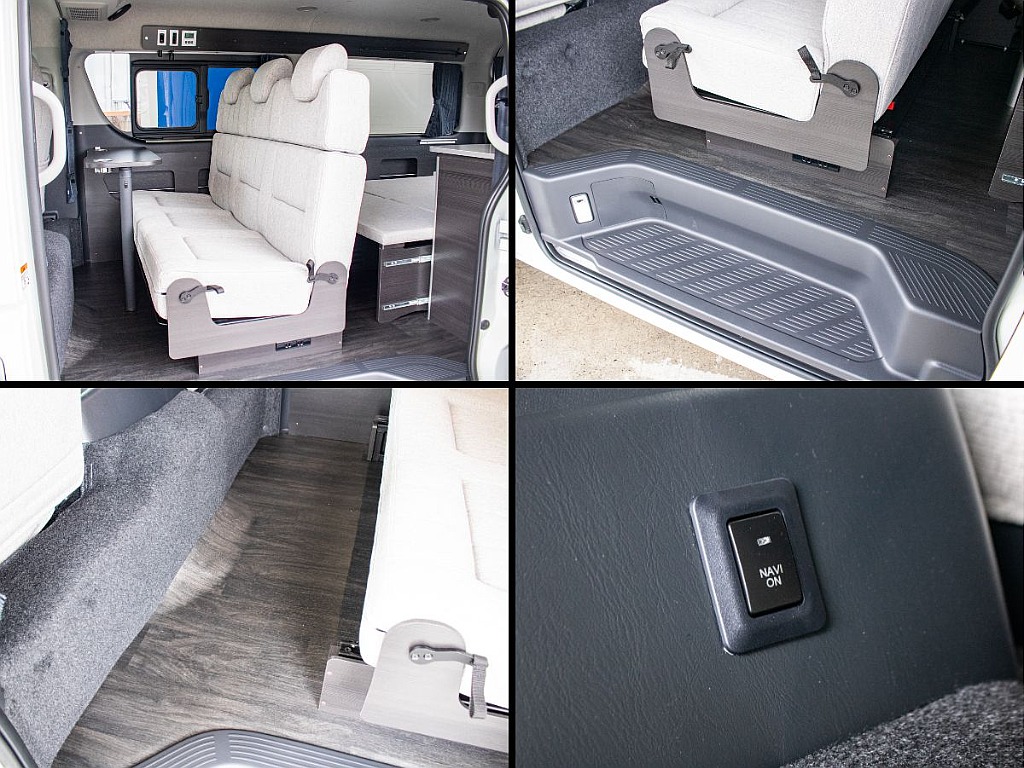 コンソール裏にナビ切り替えスイッチ装備！エンジン停車時にもナビをお使いいただけます！