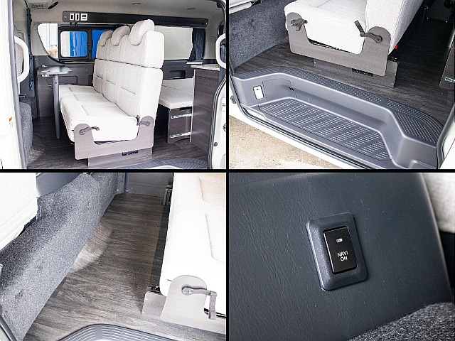 コンソール裏にナビ切り替えスイッチ装備！エンジン停車時にもナビをお使いいただけます！