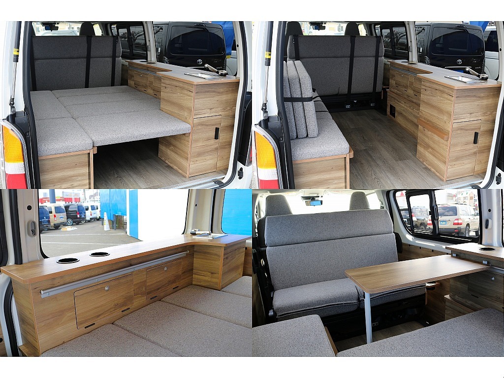 ベッドマットは簡単に脱着可能なので、荷物を積みたい際にはこの写真のように積載スペースも確保できます♪