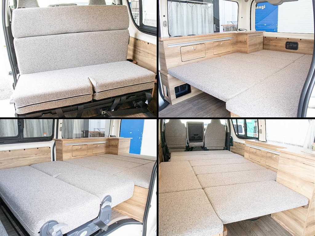 二列目シートのバタフライシートはフラットや後ろ向きが可能！