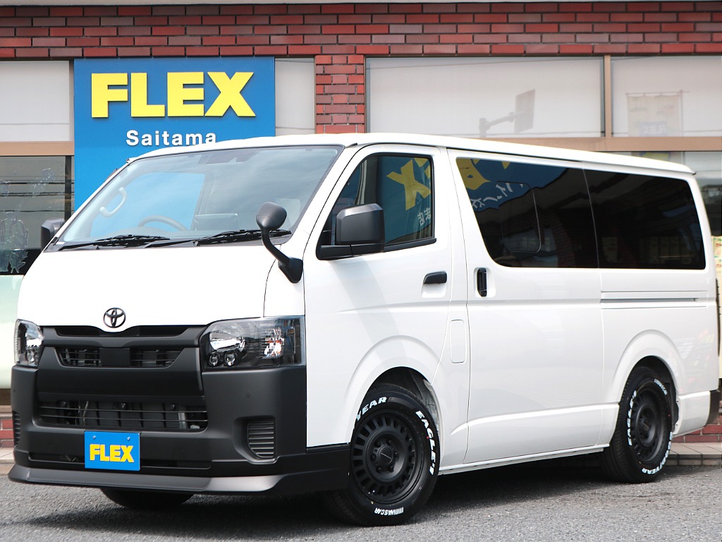 【新車】全国販売可能！ハイエースバンDXディーゼル2WD！床張りフローリングフロア！BIG-X11インチナビ！全席黒革調シートカバー！