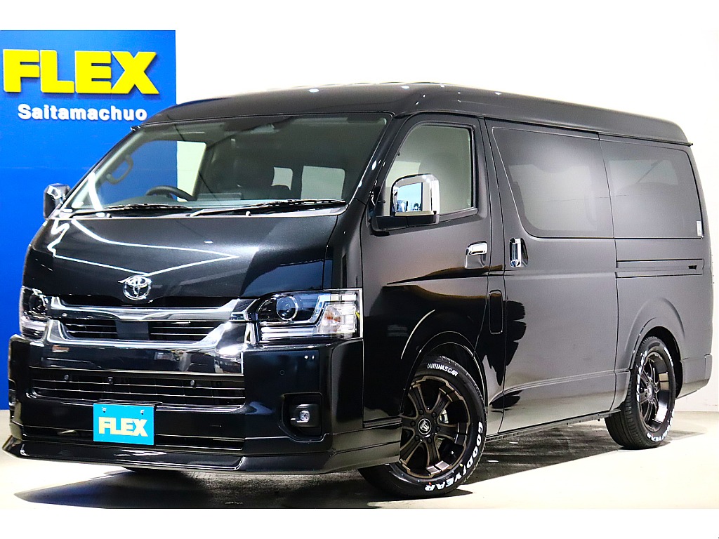 9型ハイエースワゴンGL 2WD　内装架装【necross】フルフラットシートアレンジ　フローリング施工　FASPセカンドシート　パノラミックビューモニター　デジタルインナーミラー　電動ドア