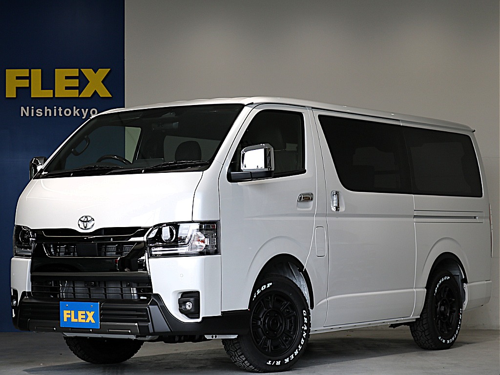 新車ハイエースＶダークプライムⅡガソリン２WD！新品オリジナル１6インチアルミ！新品ベットＫＩＴ装備！オリジナルパーツ多数装備！