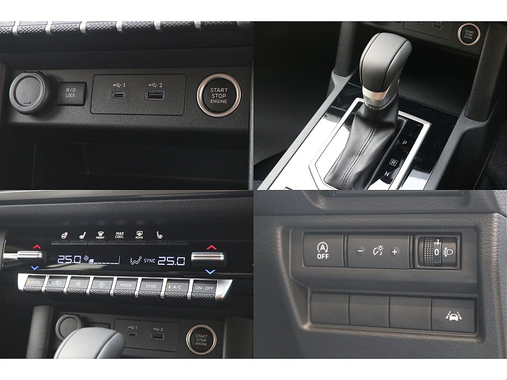 左右独立温度コントロールが可能なエアコンパネルにタイプC充電器など最新の作りです！