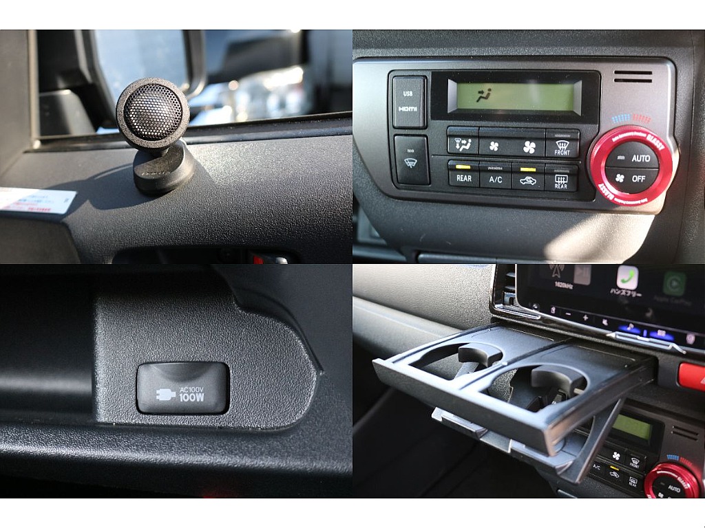 ツウィーター、オートエアコン、AC100V電源、ドリンクホルダー！
