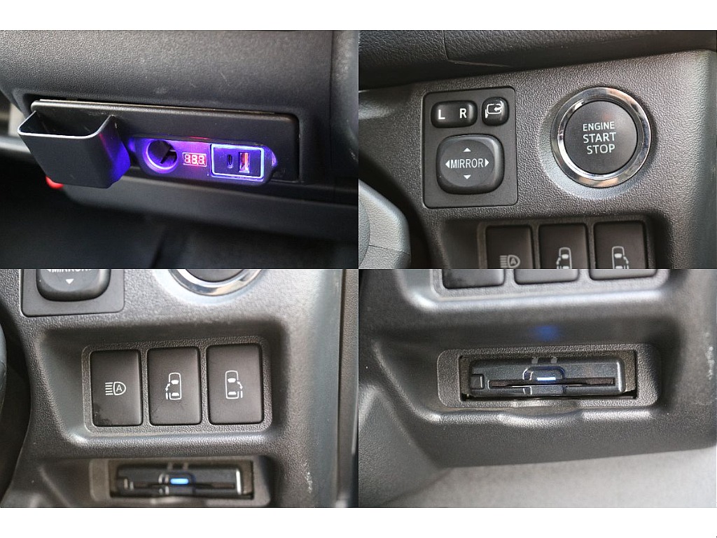 シガーUSBポート、プッシュスタート＆スマートエントリー、両側パワースライドドア、ビルトインETC！