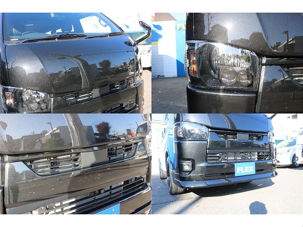 バッドフェイスボンネット、LEDヘッドライトインナーブラック施工、