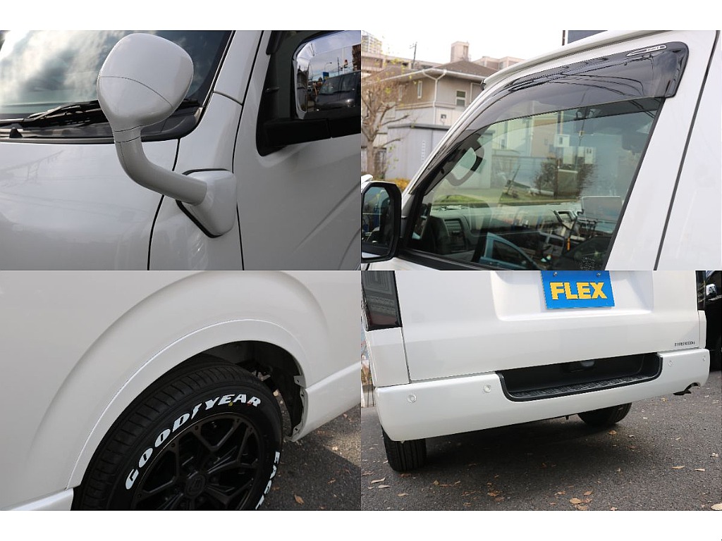 ガッツミラーボディ同色塗装、ドアバイザー、オーバーフェンダー、クリアランスソナー！