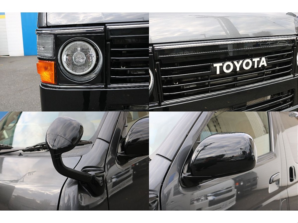 丸目ヘッドライト、TOYOTAエンブレム、ガッツミラー、ドアミラーブラック塗装！
