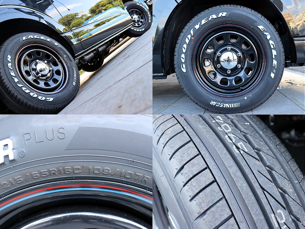 白のホワイトレターがキラリと輝く、GOOD YEAR EAGLE#1 NASCARの新品タイヤを装備♪