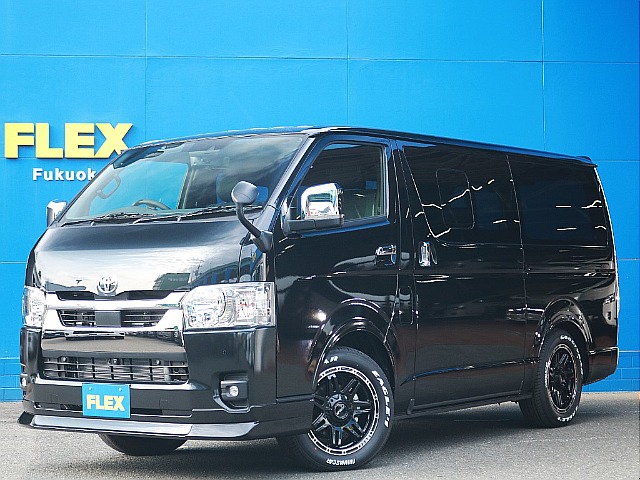 ☆未登録新車☆　FLEXの新提案【フィッシングバン】！　ハイエースVディーゼル４WD「改」をベースに釣りに特化した車両を作り上げました！　暴風の中でも釣りの仕掛けを作り直せるハイエースです！