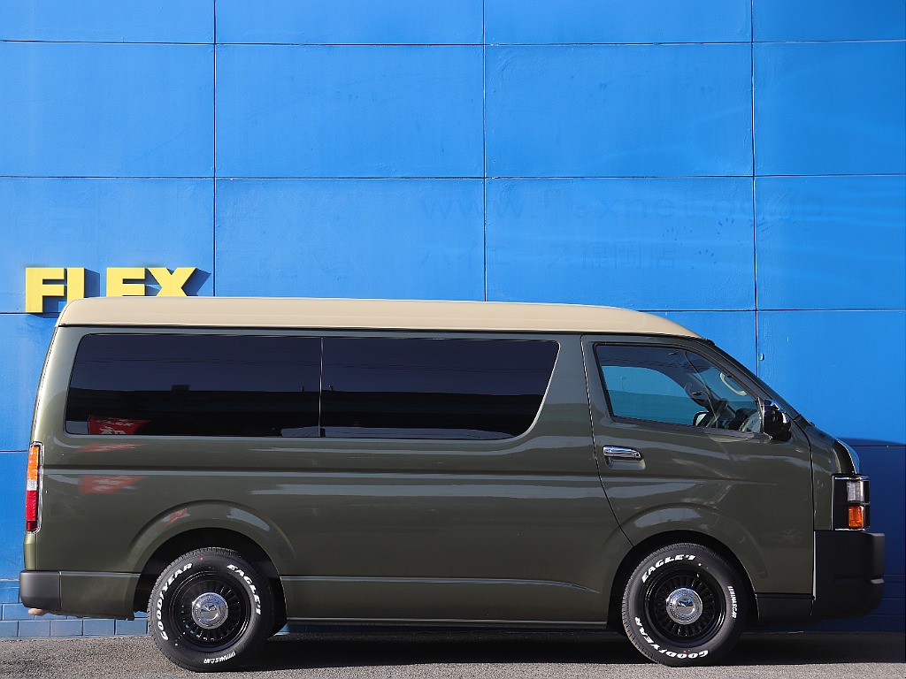 ハイエースの事なら専門店のフレックス福岡店へ！　現金を減らしにくいローン購入や、経費が使える法人様にぴったりのリースなどハイエースライフを始めるお手伝いをいたします！