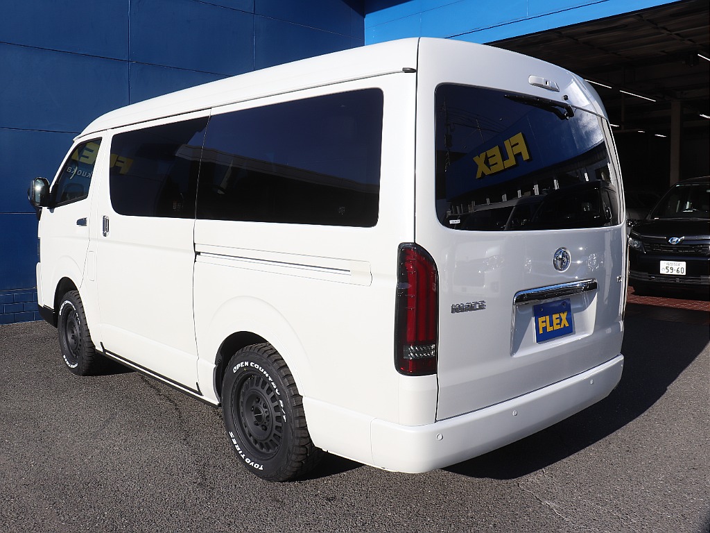 ハイエースの事なら専門店のフレックス福岡店へ！　現金を減らしにくいローン購入や、経費が使える法人様にぴったりのリースなどハイエースライフを始めるお手伝いを致します！