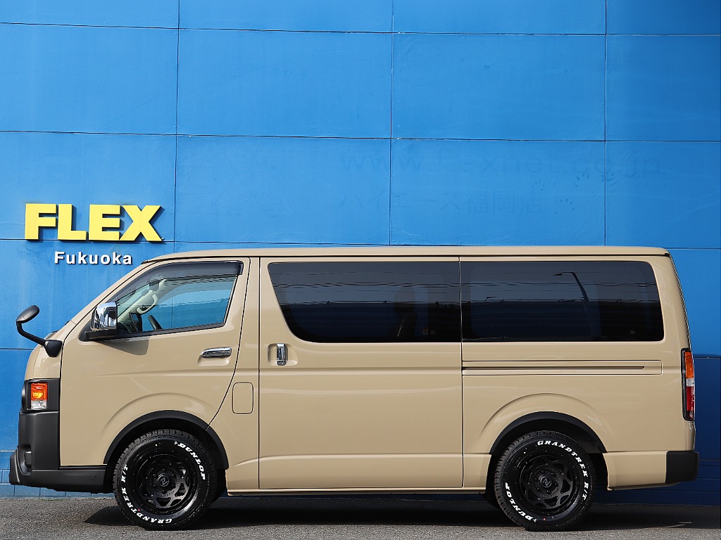 ハイエースの事なら専門店のフレックス福岡店へ！　現金を減らしにくいローン購入や、経費が使える法人様にぴったりのリースなどハイエースライフを始めるお手伝いをいたします！