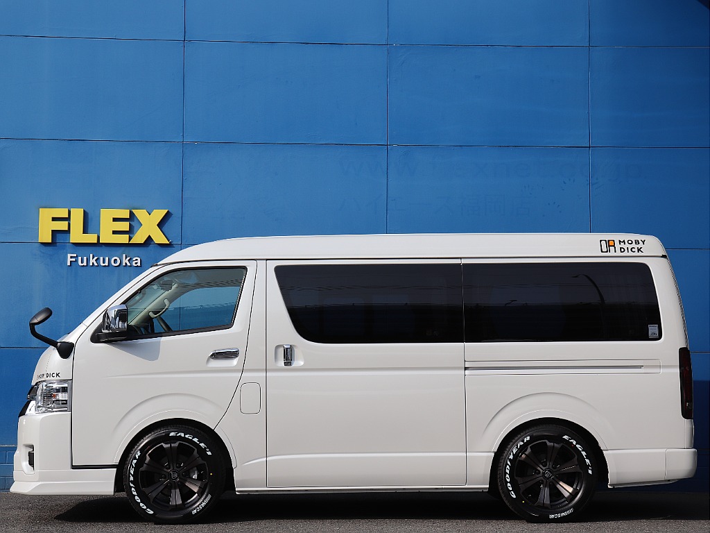 ハイエースの事なら専門店のフレックス福岡店へ！　現金を減らしにくいローン購入や、経費が使える法人様にぴったりのリースなどハイエースライフを始めるお手伝いをいたします！