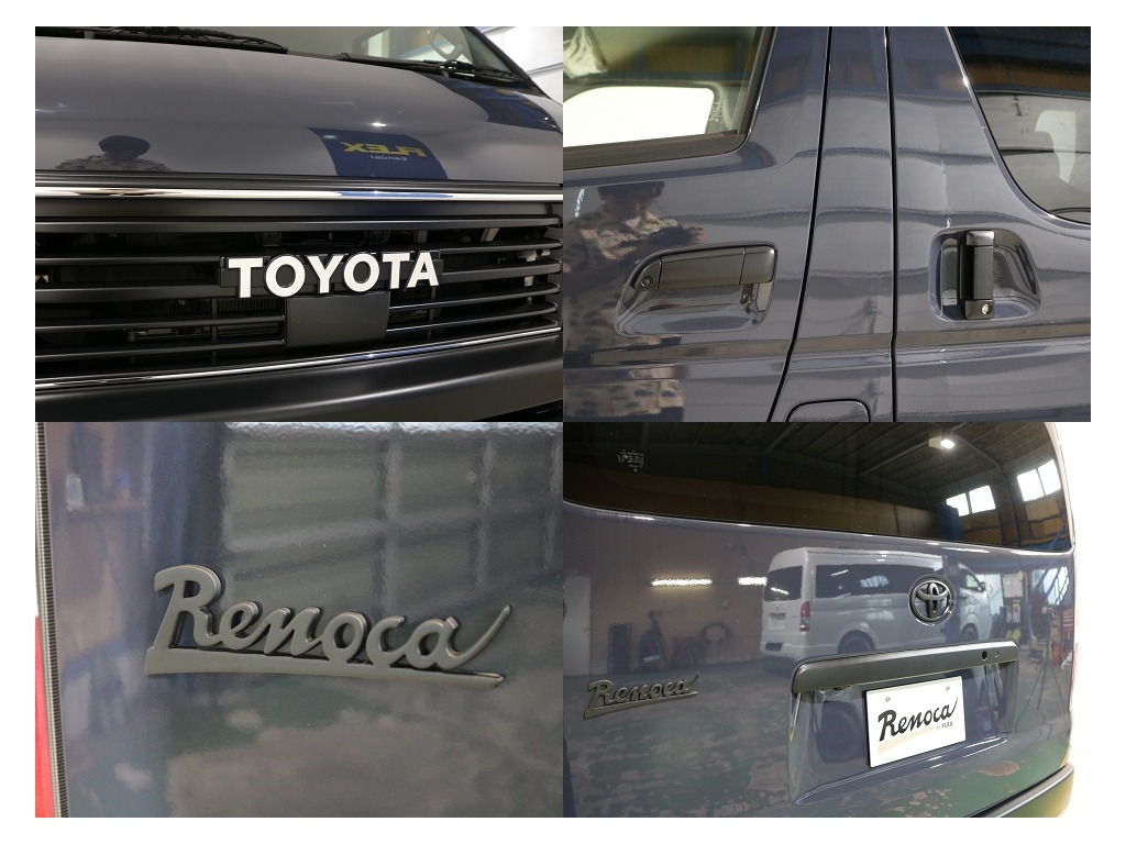 TOYOTAロゴや各部メッキ部分もマットブラック塗装済みでクラシック感がさらに一段アップ♪